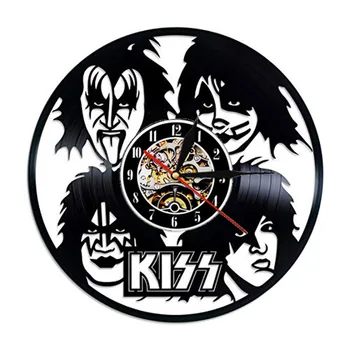 

KISS Rock Band Wall Clock Modern Design Living Room Decoration Music Theme Vintage Vinyl CD Record Clocks Wall Watch Home Decor