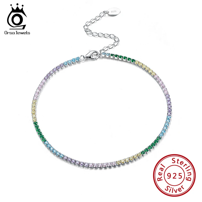 925 Sterling Silver Tennis Anklet 925 Sterling Silver Ankle Chain