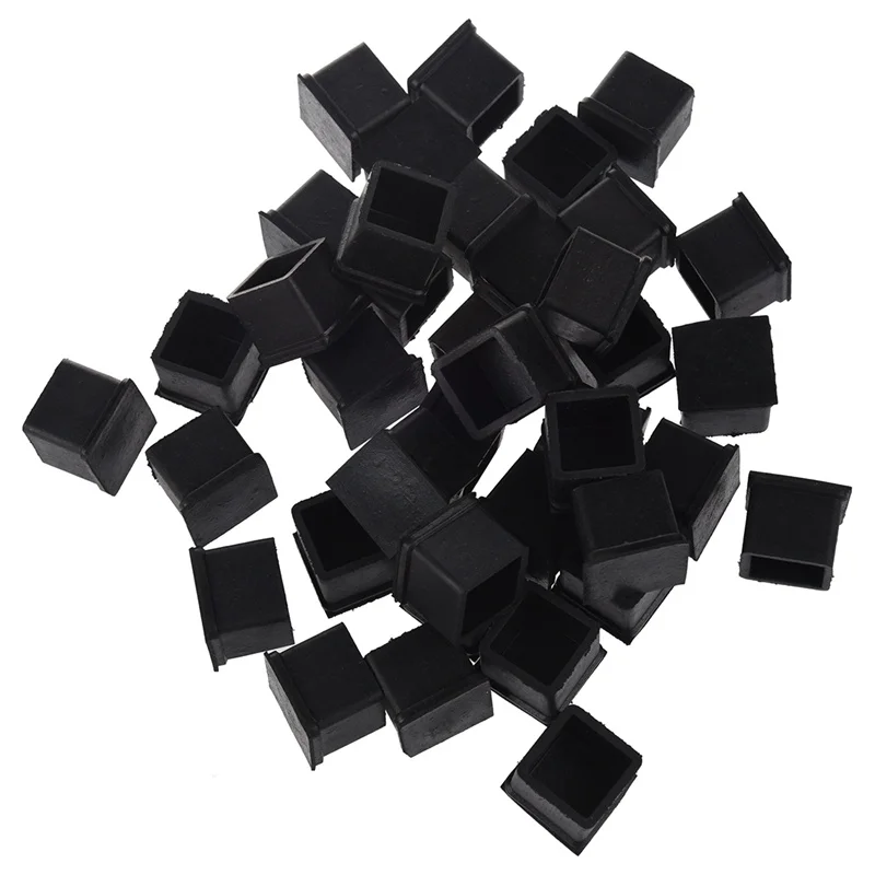

40 Pcs Rubber Chair Table Foot Cover Furniture Leg Protectors 20x20mm