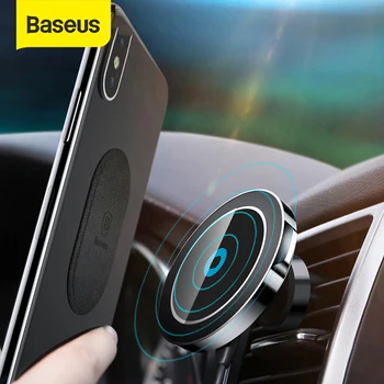 

Baseus Magnetic Wireless Car Charger Holder For iPhone X 8 8Plus Magnet Car Phone Holder Wireless Charger For Samsung S9 S8 S7