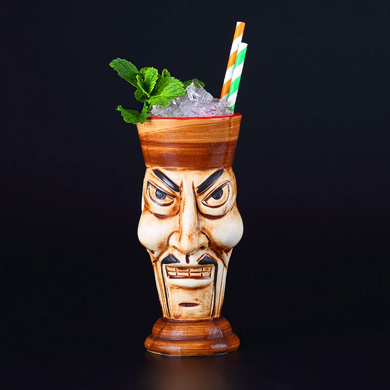 

470ml Hawaii Ceramic Tiki Mug Creative Porcelain Beer Wine Mug Cup Bar Tool