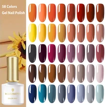 BORN PRETTY Осенняя Серия гель для ногтей 58 цветов желтый оранжевый чистый цвет ногтей замачиваемый УФ-гель для ногтей 6 мл для маникюра DIY