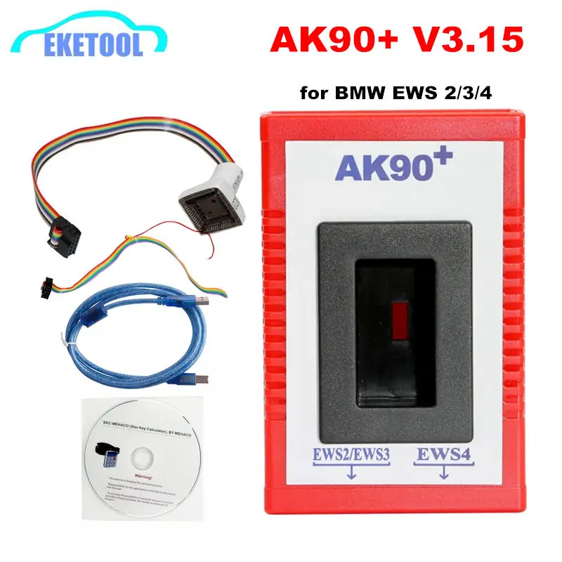 Ak90+ Key Programmer For Bmw Ews2/3/4 Key Code Reader V3.19 Newest ...