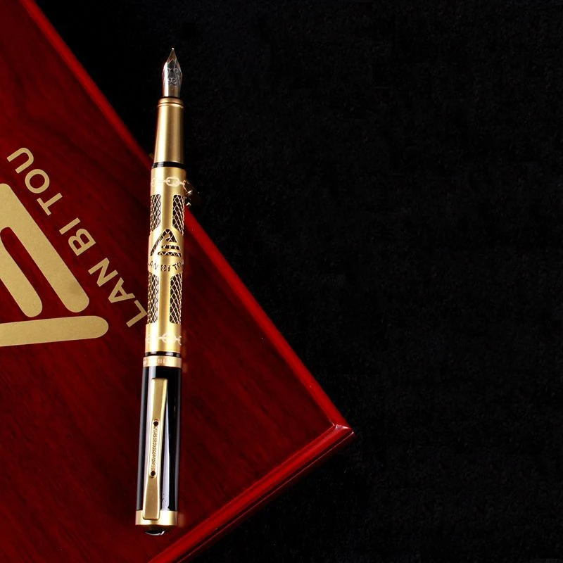 

1Pc New high-end luxury Fountain Pen Business Ink pen Gold Trim F Iridium Nib lightweight writing pen Office school supplies