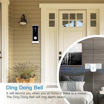 

1080P WiFi Doorbell PIR Monitor 2-Way Intercom Camera Video Tuya Smart Life APP Control Door Bell Ding Dong EU Plug