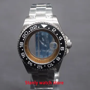 

Sapphire crystal 43mm stainless steel black ceramic bezel watch case fit ETA 2836/24 Miyota 8215 NH35 automatic movement