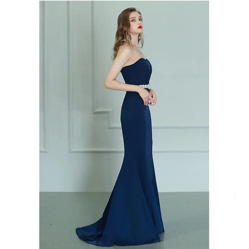 It's Yiya вечернее платье без бретелек плюс размер русалка без рукавов Robe De Soiree Аппликации длиной до пола женские вечерние платья V119