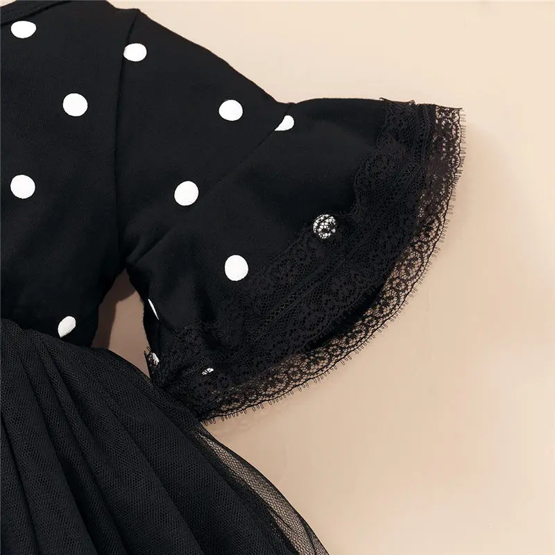 kids girl summer dress black tutu dress (14)