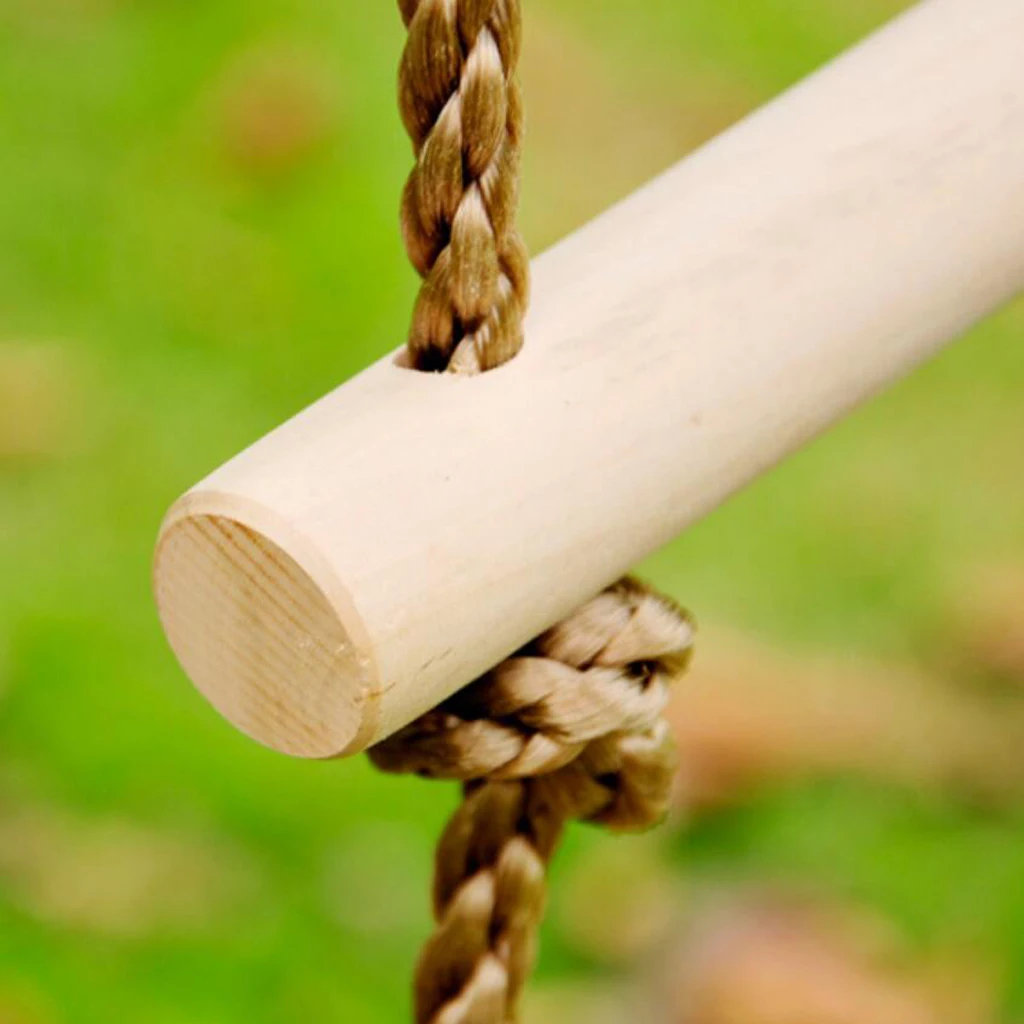 Playground Climbing Wooden Rope Ladder for Kids Indoor/Outdoor - 5.7 Feet Length, 30KG Load Bearing 6