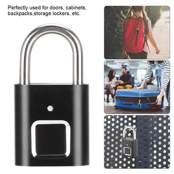 

Fingerprint Padlock Portable USB Lock Anti-Theft Fingerprint Keyless Security Padlock for Luggage Backpack Cabinet