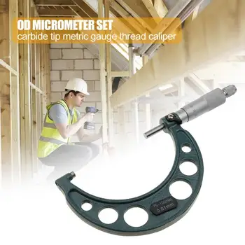 

4Pcs Outside Diameter Micrometer Set Carbide Tipped Metric Gauge Accurate Measuring Instruments with Adjusting Wrench