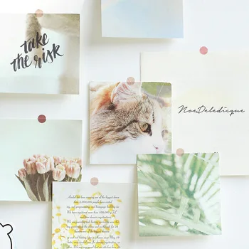 

Mohamm 100Pcs Light and Shadow Series Notepad Memo Pad Decorative School Supplies Paper Stationary Office Decoration Accessories