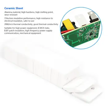 

100PCS TO-3P Ceramic Sheet Alumina 15kv/mm Insulation 20x25x1mm Ceramic Sheet 4mm Hole MOS Transistor IGBT 28W/m.k Cooling Pad