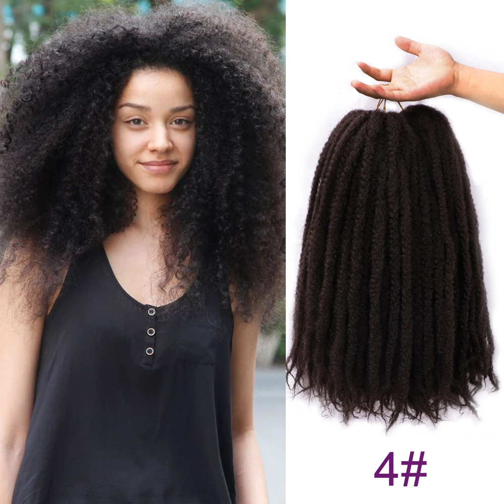 

18inch Marley Braids Synthetic Afro Kinky Curl Crochet Braid Yaki Ombre Braiding Hair Extensions Bulk Black Brown Burgundy