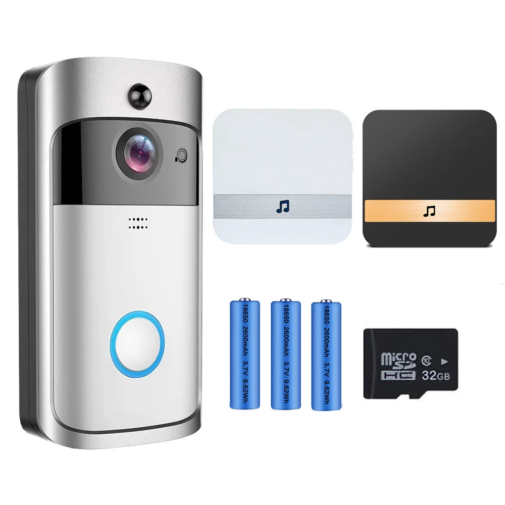 V5-Option 7 GEEKAM WiFi видео дверной звонок V5 Смарт IP видеодомофон Wi-Fi видео дверной телефон для квартиры ИК сигнализация беспроводная камера безопасности - Цвет: V5-Option 7
