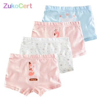 

4 Pcs/lot Cotton Shorts girls underwear Baby clothes Kids summer panties Children't transparent underwear Cute Briefs 4-14T