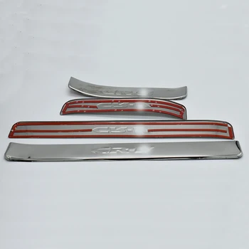 

ECAHAYAKU For Honda CRV CR-V 2012 External Door Sill Protector Welcome Pedals Scuff Plate Guards Covers Trim 4Pcs Car Styling