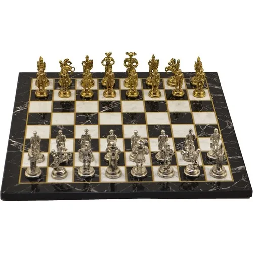 Details about   Chess Set Set Medium Spanish Shiny Stone Flat Marble Pattern Chessboard Metal 