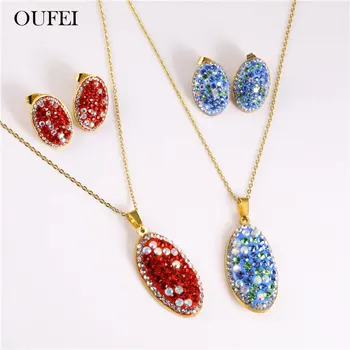 

OUFEI Stainless Steel Jewelry Sets Charms Necklace Earrings Set Of Earrings For Women Fashion Jewelry Free Shipping