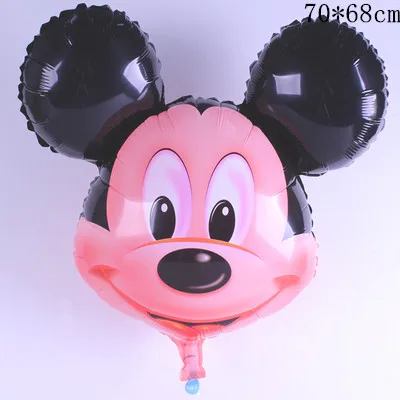 as picture 2 шт. 110 см гигантские фольгированные шары с Микки и Минни Маус, красные желтые шары с бантом, детские украшения для дня рождения - Цвет: as picture