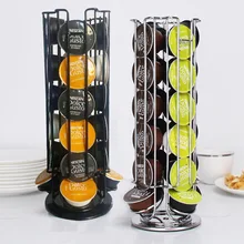 Вращающийся держатель для капсул Nespresso на 24 чашки, держатель для капсул Dolce Gusto, металлический держатель для капсул кофе, подставка, полки для хранения капсул Вращающийся держатель для капсул Nespresso на 24 чашки, держатель для капсул Dolce Gusto, металлический держатель для капсул кофе, подставка, полки для хранения капсул