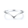 ROXI Simple fino 925 anillos de plata esterlina para mujeres Anti-alergia suave par anillos de boda en forma de V suave Slim anillos de nudillo ► Foto 3/6
