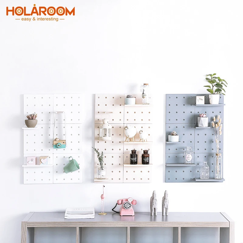 Holaroom креативный настенный стеллаж для хранения Прочный Настенный стеллаж Съемная отверстие пластина декор для Полки Полка кухонные принадлежности
