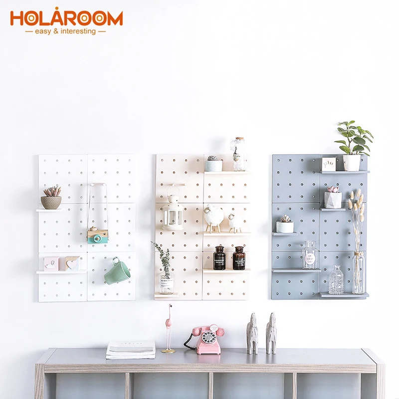 Креативная настенная полка для хранения Holaroom прочная съемная с отверстиями