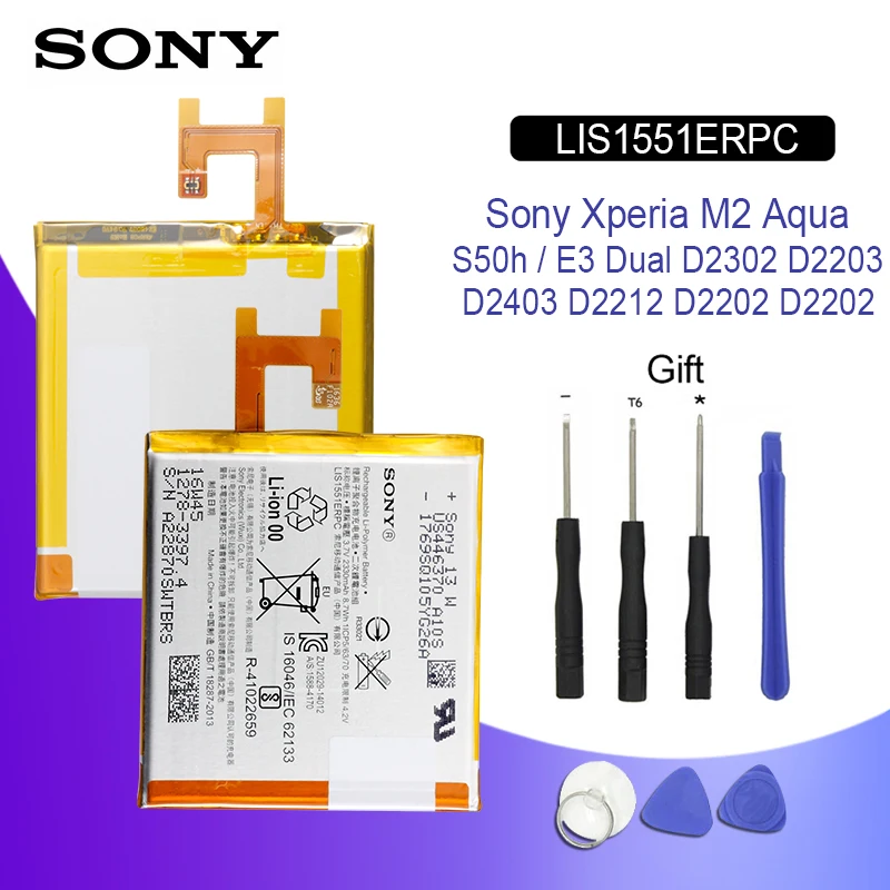 Sony Оригинальный аккумулятор для телефона sony Xperia M2 Aqua S50h/E3 двойной D2302 D2203 D2403 D2212 D2202