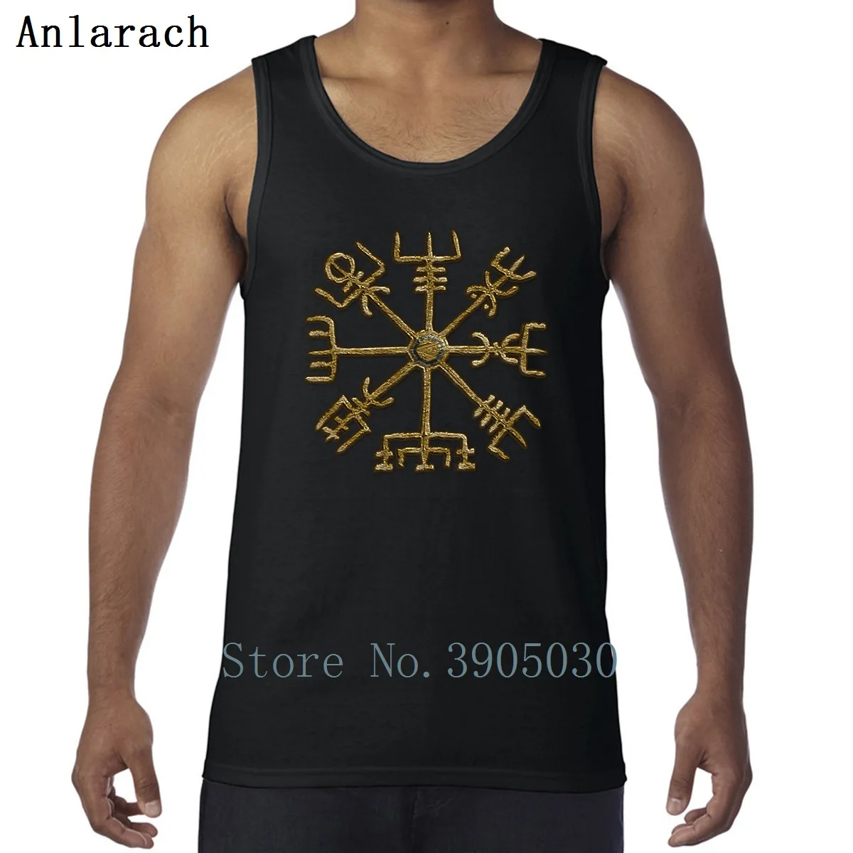

Vegvisir Icelandic Magical Stave Navigator Vests Authentic Gift Crew Neck Summer Tank Top For Men Print Clothing Anlarach Gents