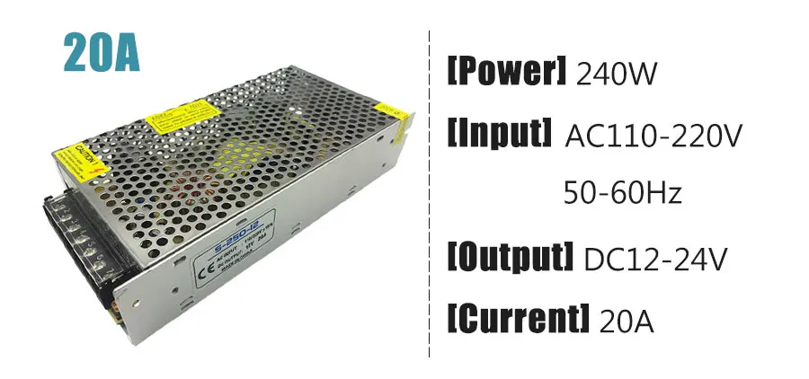 Светодиодный источник питания, DC 12 В, небольшой объем, одиночный трансформатор 5А, 15а, 25А, 3А, dc12v вольт, светодиодный переключатель для светодиодной ленты