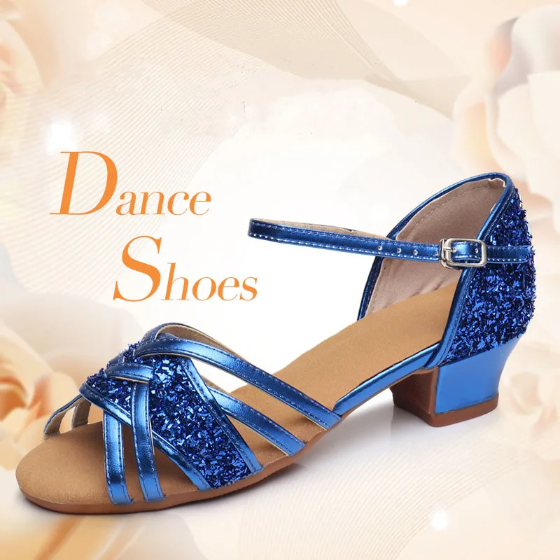 Child Dance Shoe For Girls/Kids/Women Ballroom Latin Shoe Ladies Modern Tango Salsa Sandals Dancing 3.5CM Low Heel dance shoes