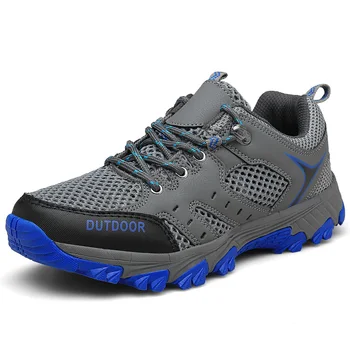 

Men Hiking Shoes Breathable Male Walking Jogging Beach Sneakers Trainer Green Gray Outdoor Man Mountaineer Climbing Sneakers