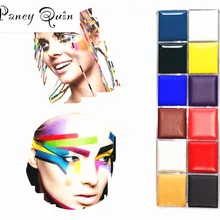 12 цветов краска для лица ed Make up Flash Tattoo лицо краска для тела масляная краска ing Art Хэллоуин Вечеринка нарядное платье красота макияж инструменты