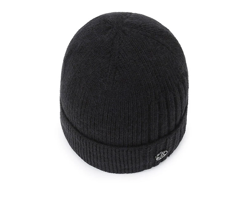Winter Fashion Thick Woolen Hat Men's Outdoor Cold-proof Warm Flanging Middle-aged And Elderly Knitted Hat