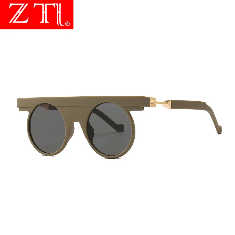 ZT уникальные круглые мужские солнцезащитные очки с плоским верхом, готические солнцезащитные очки, женские очки, очки Gafas Oculos De Sol