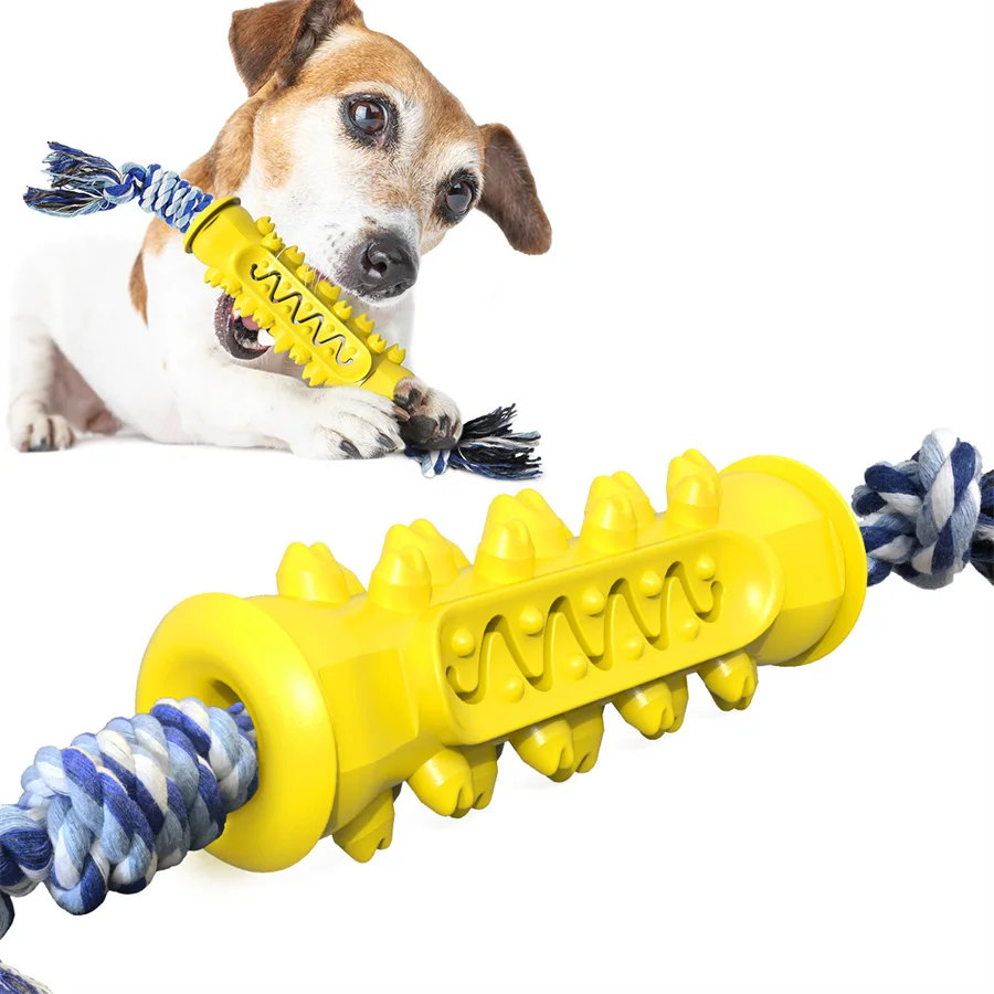 

Dog Molar Toothbrush Toys with Rope Chew Cleaning Teeth Safe TPR Puppy Dental Care Extra-tough Pet Cleaning Toy Supplies