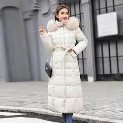Дропшиппинг 2019 Новая мода тонкая женская зимняя куртка с хлопковой подкладкой теплая утепленная Дамская куртка длинные пальто женские