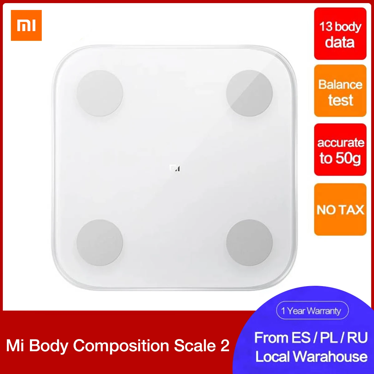 Xiaomi Mijia Body Fat Composition Scale 2 Digital Electronic LED Screen Mi Weight Scale Balance Bluetooth APP Data Analysis