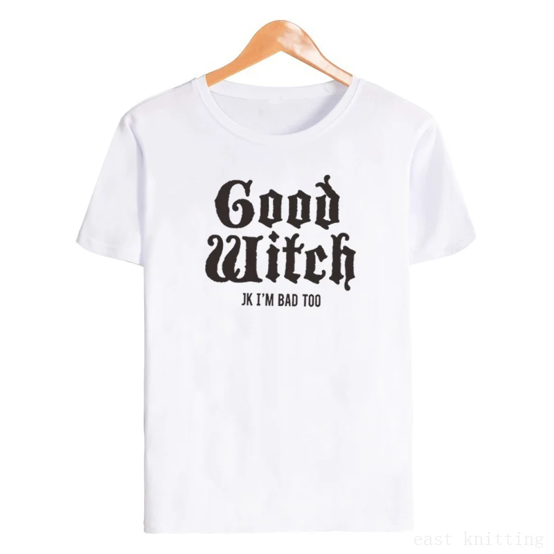 Женская футболка с надписью «BAD WITCH GOOD WITCH», Забавные топы, футболка, повседневная женская футболка, лучшие друзья на Хэллоуин, топы, футболки
