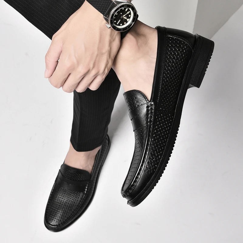 

Men's all-match casual leather shoes for formal occasions Anti-slip Driving outdoors Shoes Man Casual Real Leather Shoes 38-44