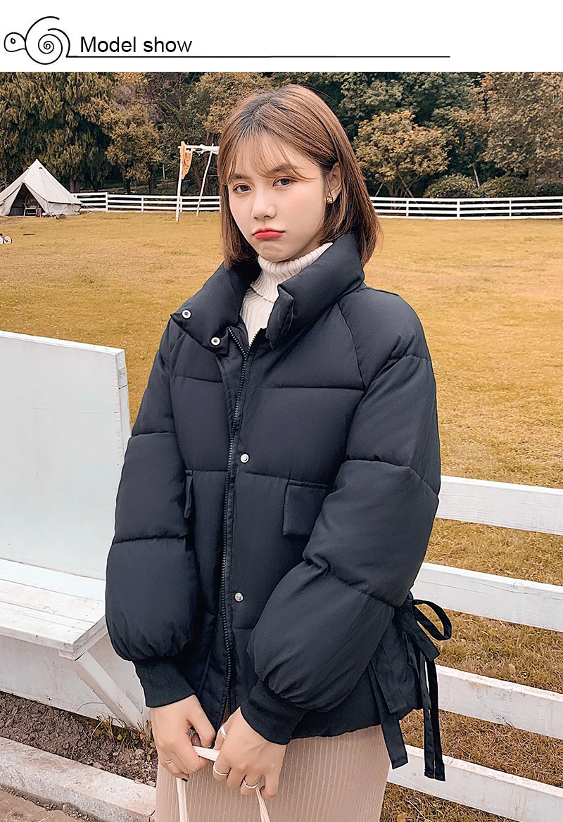 2020 Winter Coat Women Short Style Solid Oversized Womens Jacket Stand Collar Loose Cotton Padded Casual Plus Size Female Parka