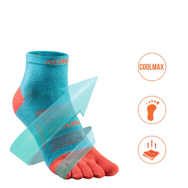 Running Socks 3Pairs/Set Breathable Five Toe Socks Ultralight Low Cut Athletic Quarter Socks Outdoor Sports Trail Running Cycling