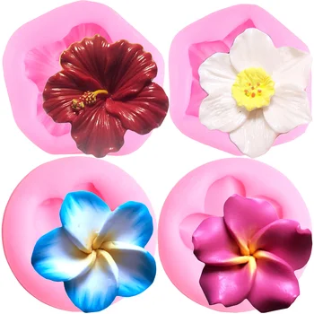 

Plumeria Flower Silicone Molds Rose Flower Fondant Mould DIY Party Cake Decorating Tools Clay Candy Chocolate Moulds