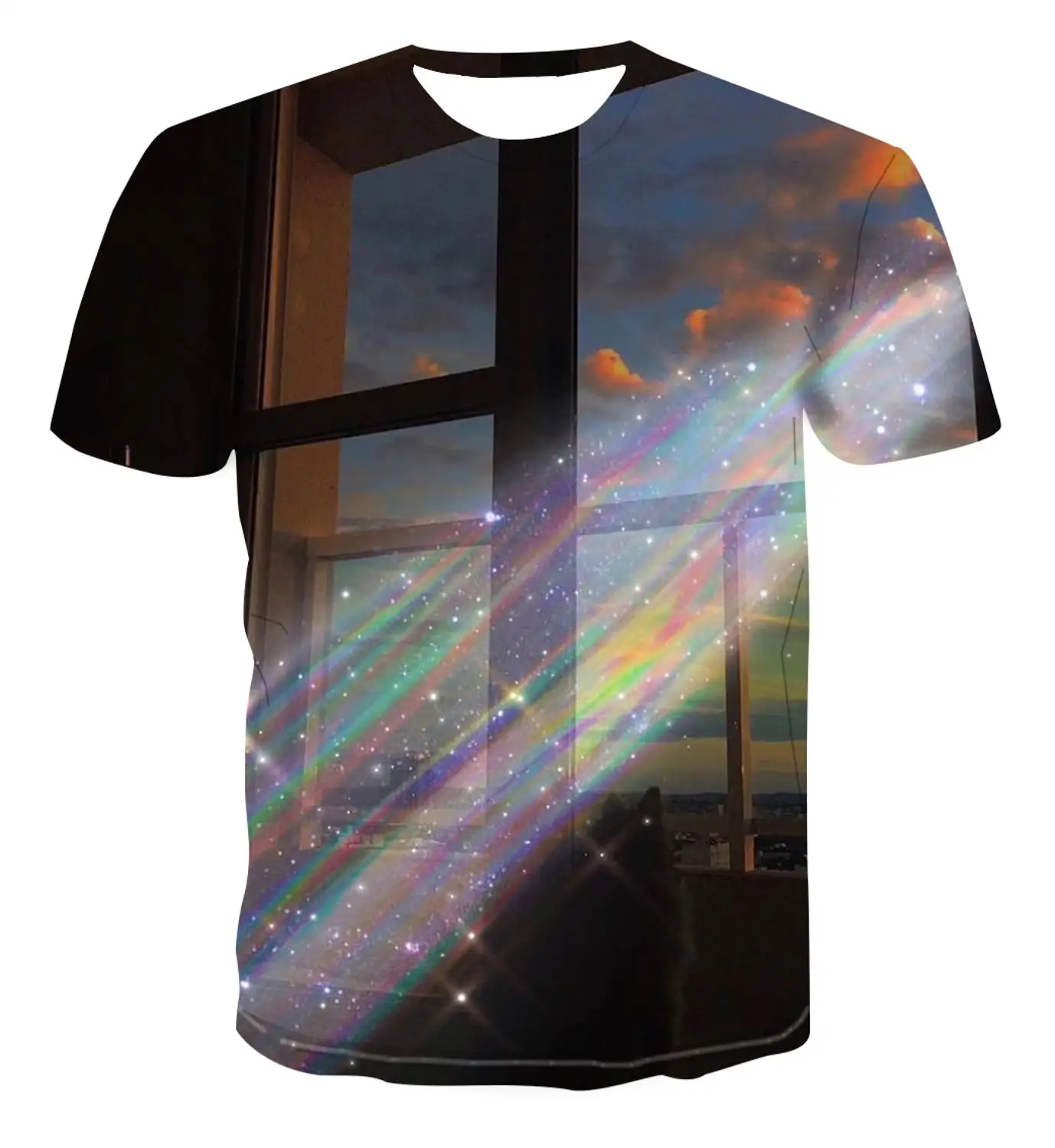 

2020 new 3D dynamic printing geometric pattern color summer T-shirt breathable top psychedelic dizzy T-shirt trend couple s-6xl