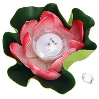 

1pc Romantic Wishing Light Solar Lotus Lantern Festival Environment Friendly Decorative Lotus Lantern Wishing Light for Pool