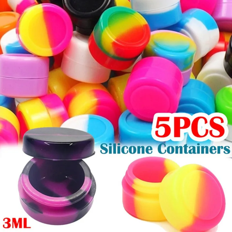 Silicone Empty Cosmetic Jar storage jar herb storage container honey storage container medicine storage container 3ml Mini Face Cream Lotion Cosmetic Travel Containers makeup sample bottle Wax Oil Storage Container
