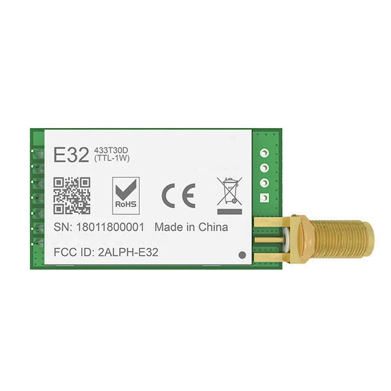 1* SX1278 433 МГц E32-433T30D 30dBm LoRa удаленный приемопередатчик 1 Вт РЧ модуль 24*43 мм