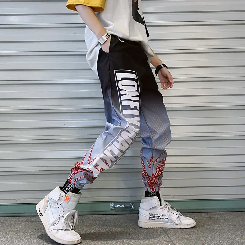 

Men's Pants 2020 Fall New Slim Color Sweatpants Hip Hop Casual Loose Personality Youth Men's Campus Foot Elastic Band