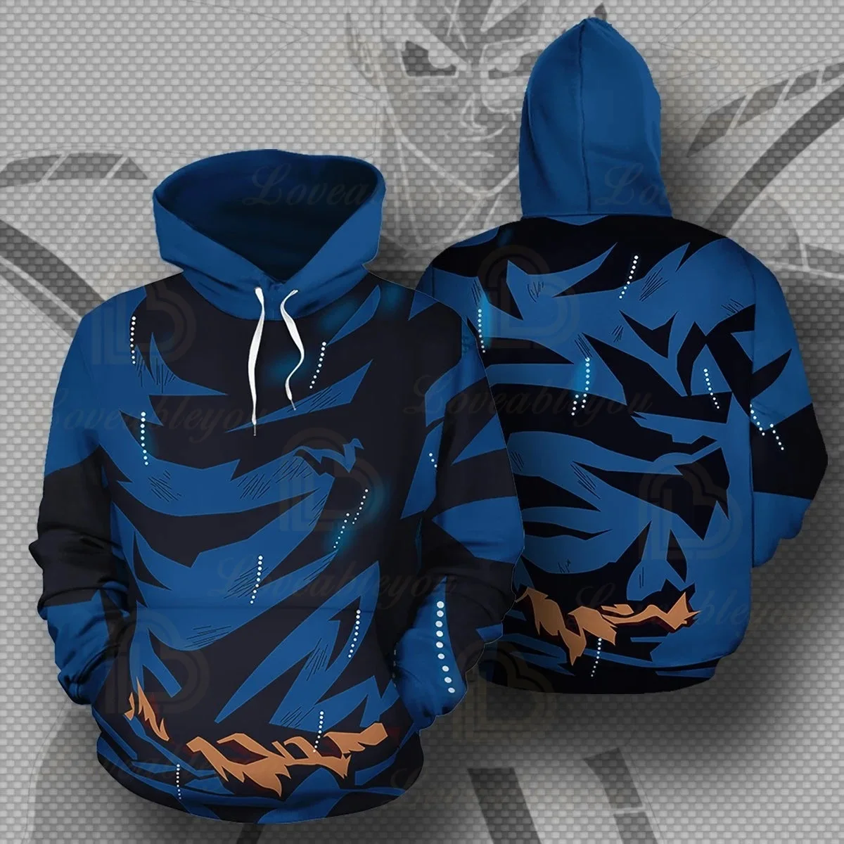 

Japan Anime Hoodie Dragon Ball Z Pocket Hooded Sweatshirts Hombre Streetwear Dragon Ball Blue 3D Hoodie Coats Costume